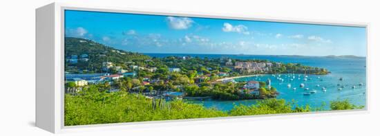 Boats at a Harbor, Cruz Bay, St. John, Us Virgin Islands-null-Framed Premier Image Canvas