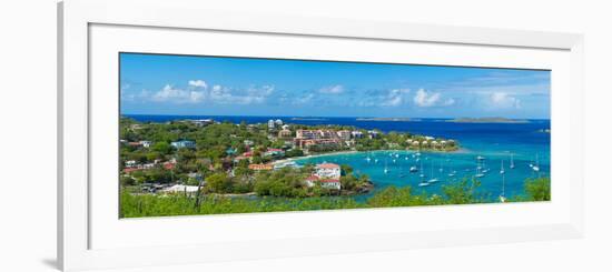 Boats at a Harbor, Cruz Bay, St. John, Us Virgin Islands-null-Framed Photographic Print