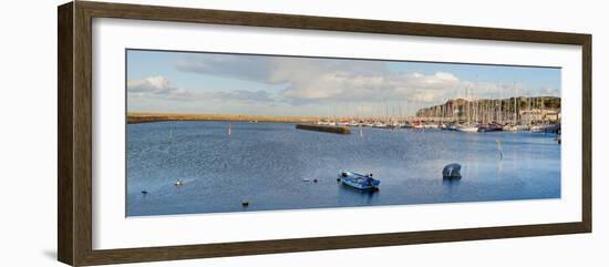 Boats at a Harbor, Howth, Dublin Bay, Dublin, Leinster Province, Republic of Ireland-null-Framed Photographic Print