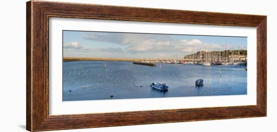 Boats at a Harbor, Howth, Dublin Bay, Dublin, Leinster Province, Republic of Ireland-null-Framed Photographic Print