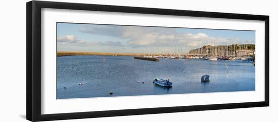 Boats at a Harbor, Howth, Dublin Bay, Dublin, Leinster Province, Republic of Ireland-null-Framed Photographic Print