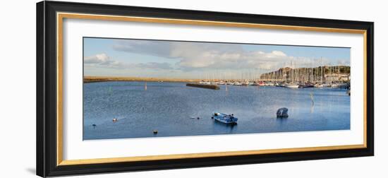 Boats at a Harbor, Howth, Dublin Bay, Dublin, Leinster Province, Republic of Ireland-null-Framed Photographic Print