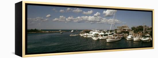 Boats at a Harbor, Martha's Vineyard, Dukes County, Massachusetts, USA-null-Framed Premier Image Canvas