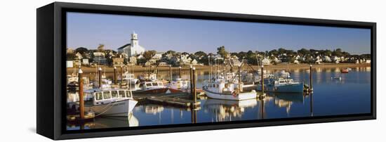 Boats at a Harbor, Provincetown, Cape Cod, Barnstable County, Massachusetts, USA-null-Framed Premier Image Canvas