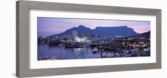 Boats at a Harbor, Victoria and Alfred Waterfront, Table Mountain, Cape Town-null-Framed Photographic Print