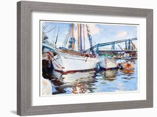 Boats at Anchor, 1917 (W/C over Graphite on Paper)-John Singer Sargent-Framed Giclee Print