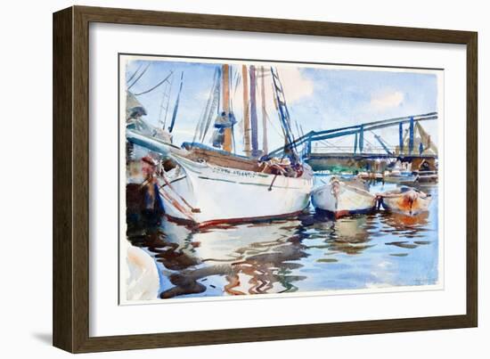 Boats at Anchor, 1917 (W/C over Graphite on Paper)-John Singer Sargent-Framed Giclee Print