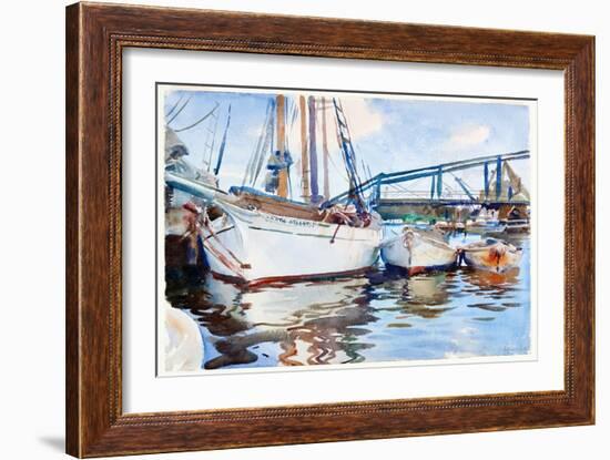 Boats at Anchor, 1917 (W/C over Graphite on Paper)-John Singer Sargent-Framed Giclee Print