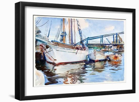 Boats at Anchor, 1917 (W/C over Graphite on Paper)-John Singer Sargent-Framed Giclee Print