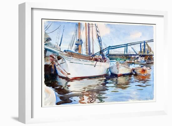 Boats at Anchor, 1917 (W/C over Graphite on Paper)-John Singer Sargent-Framed Giclee Print