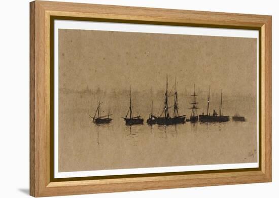 Boats at Anchor in an Estuary, 1892-John Atkinson Grimshaw-Framed Premier Image Canvas