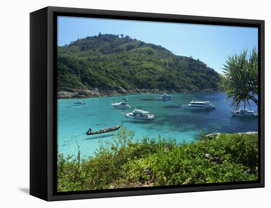 Boats at Anchor, Koh Racha Yai, Thailand, Southeast Asia-Ken Gillham-Framed Premier Image Canvas