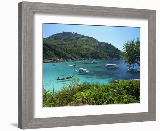 Boats at Anchor, Koh Racha Yai, Thailand, Southeast Asia-Ken Gillham-Framed Photographic Print