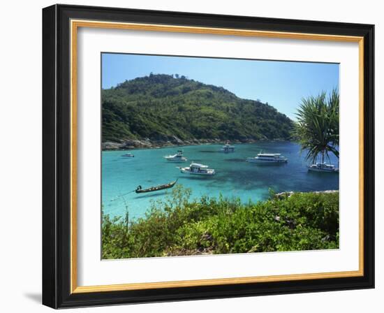 Boats at Anchor, Koh Racha Yai, Thailand, Southeast Asia-Ken Gillham-Framed Photographic Print