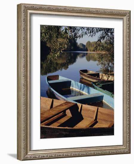 Boats at Beynac on the River Dordogne, Aquitaine, France-Peter Higgins-Framed Photographic Print