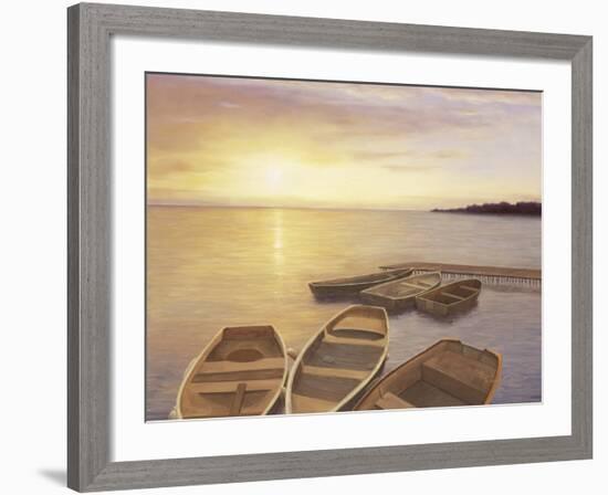 Boats at Dock-Diane Romanello-Framed Art Print