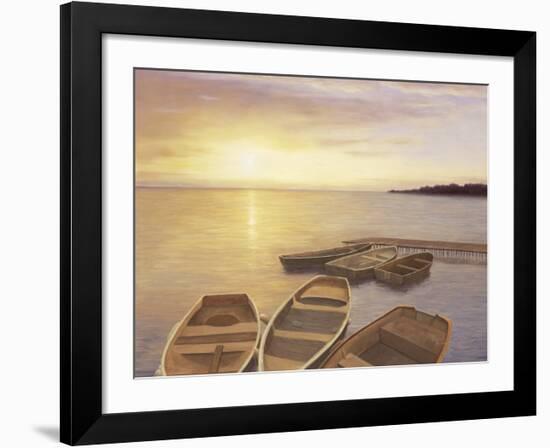 Boats at Dock-Diane Romanello-Framed Art Print