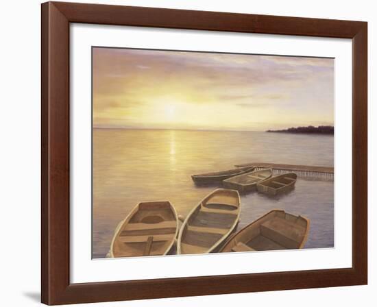 Boats at Dock-Diane Romanello-Framed Art Print