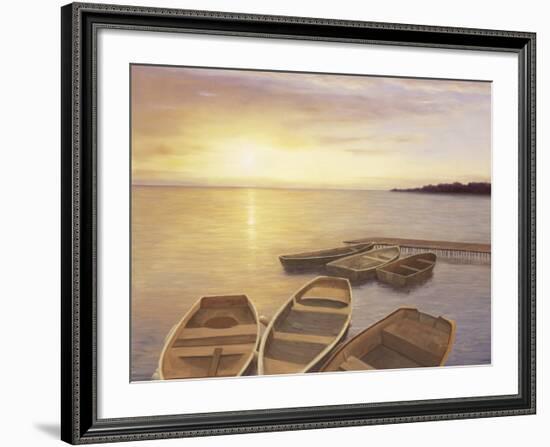 Boats at Dock-Diane Romanello-Framed Art Print