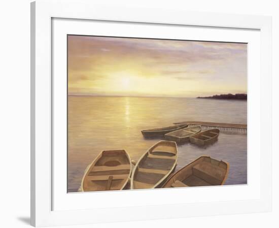 Boats at Dock-Diane Romanello-Framed Art Print