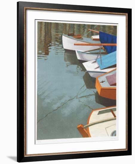 Boats at Dock-Laurent Marcel Salinas-Framed Limited Edition