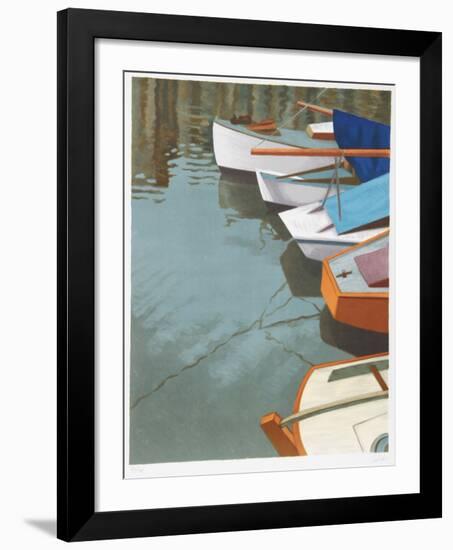 Boats at Dock-Laurent Marcel Salinas-Framed Limited Edition