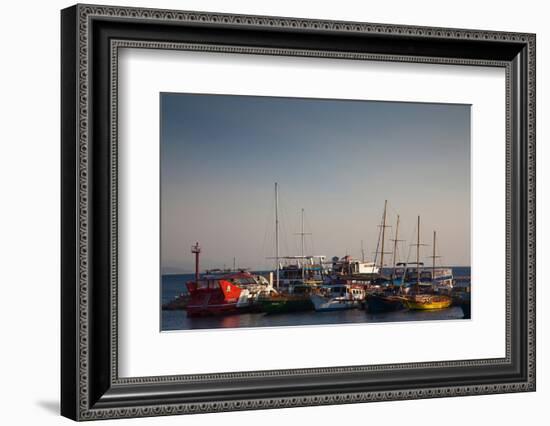 Boats at marina, Eilat, Negev, Red Sea, Israel-null-Framed Photographic Print