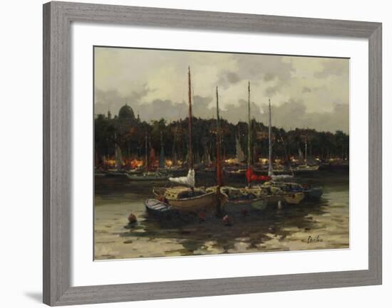 Boats at Night-Furtesen-Framed Art Print