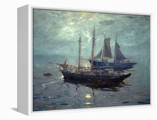 Boats at Night-William Ritschel-Framed Stretched Canvas