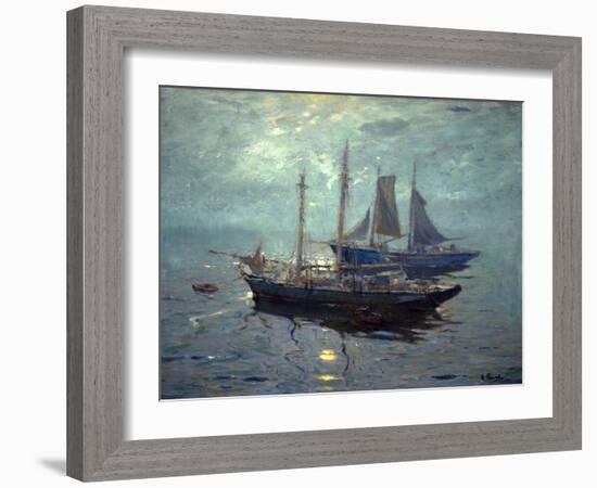 Boats at Night-William Ritschel-Framed Art Print