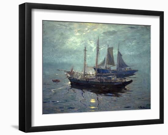 Boats at Night-William Ritschel-Framed Art Print