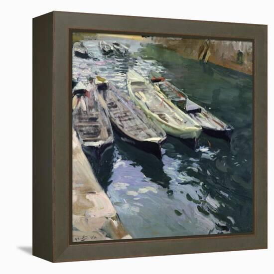 Boats at Rest-Joaquín Sorolla y Bastida-Framed Premier Image Canvas