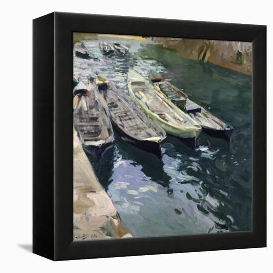 Boats at Rest-Joaquín Sorolla y Bastida-Framed Premier Image Canvas