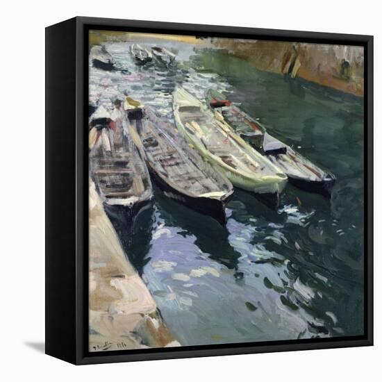Boats at Rest-Joaquín Sorolla y Bastida-Framed Premier Image Canvas