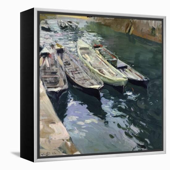 Boats at Rest-Joaquín Sorolla y Bastida-Framed Premier Image Canvas