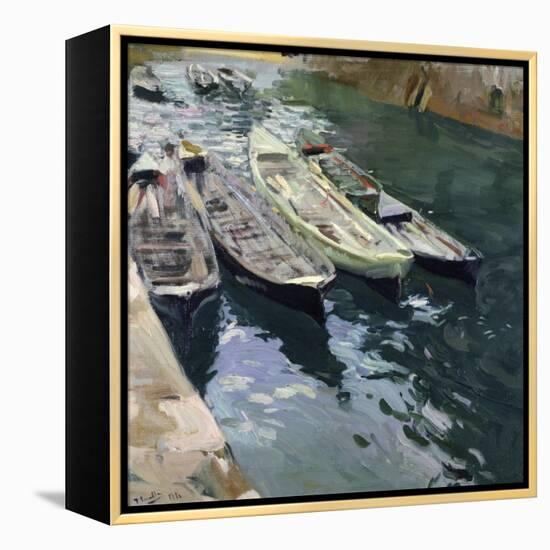 Boats at Rest-Joaquín Sorolla y Bastida-Framed Premier Image Canvas