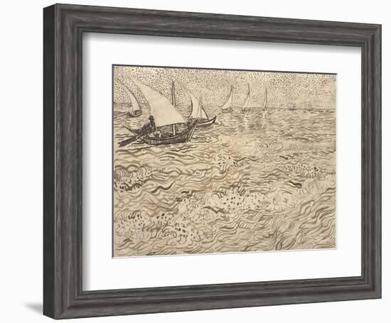 Boats at Saintes-Maries, 1888-Vincent van Gogh-Framed Art Print