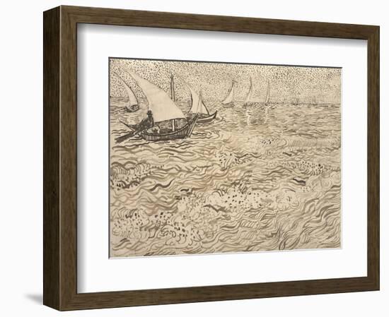 Boats at Saintes-Maries, 1888-Vincent van Gogh-Framed Art Print