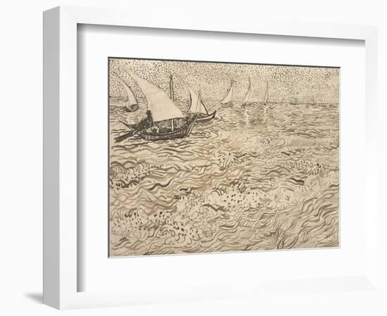 Boats at Saintes-Maries, 1888-Vincent van Gogh-Framed Art Print