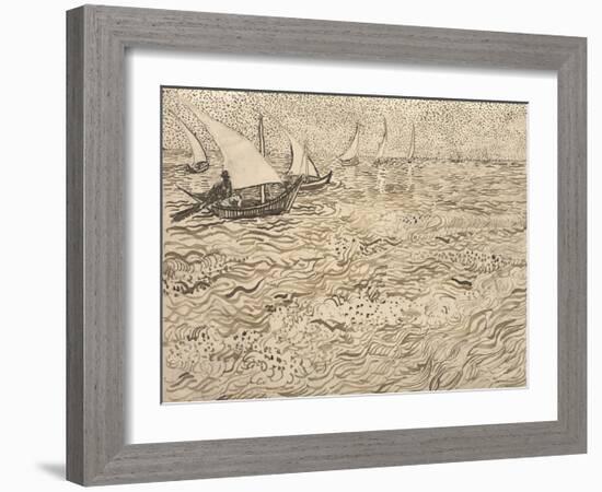 Boats at Saintes-Maries, 1888-Vincent van Gogh-Framed Art Print