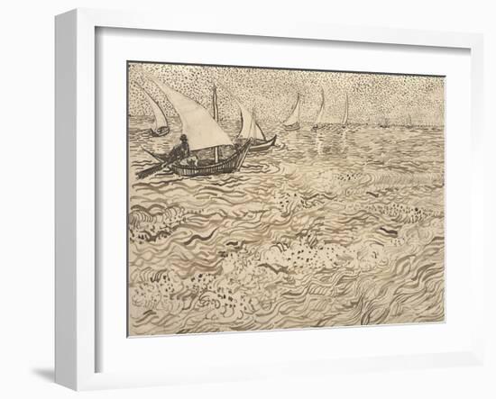 Boats at Saintes-Maries, 1888-Vincent van Gogh-Framed Art Print