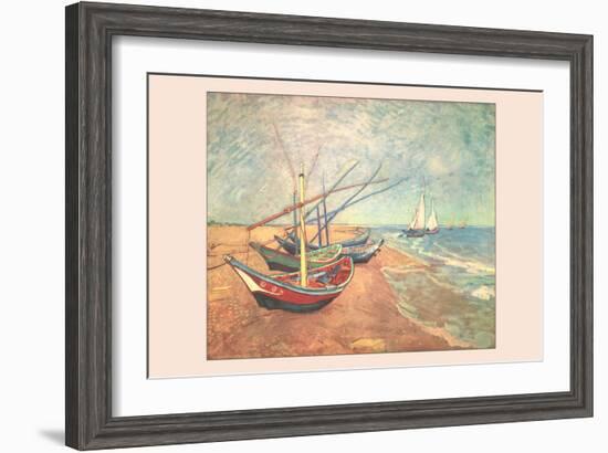 Boats at Saintes-Maries-Vincent van Gogh-Framed Art Print