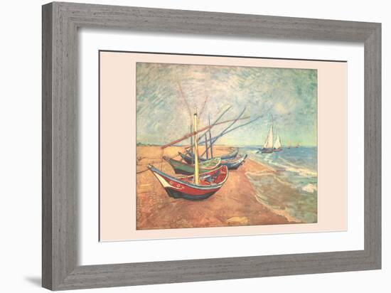 Boats at Saintes-Maries-Vincent van Gogh-Framed Art Print