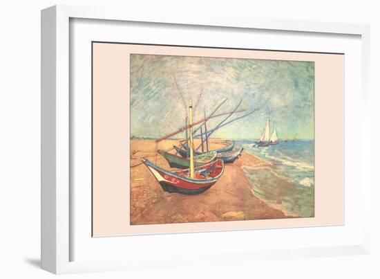 Boats at Saintes-Maries-Vincent van Gogh-Framed Art Print