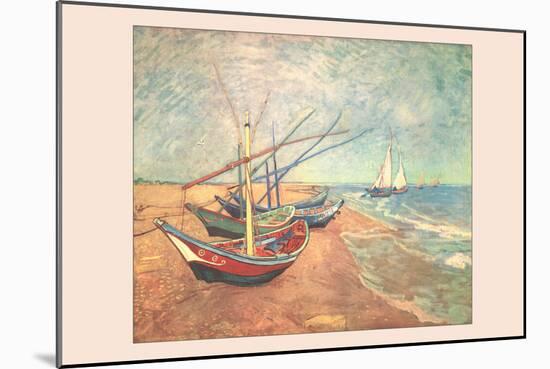 Boats at Saintes-Maries-Vincent van Gogh-Mounted Art Print