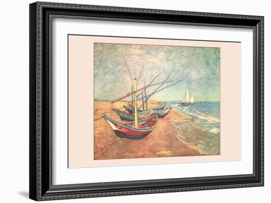 Boats at Saintes-Maries-Vincent van Gogh-Framed Art Print