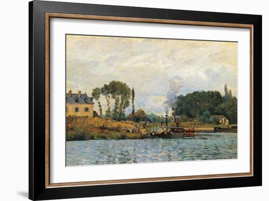 Boats at the Lock at Bougival-Alfred Sisley-Framed Giclee Print