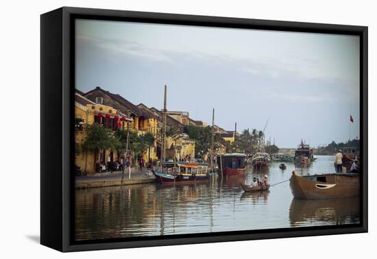 Boats at the Thu Bon River, Hoi An, Vietnam, Indochina, Southeast Asia, Asia-Yadid Levy-Framed Premier Image Canvas