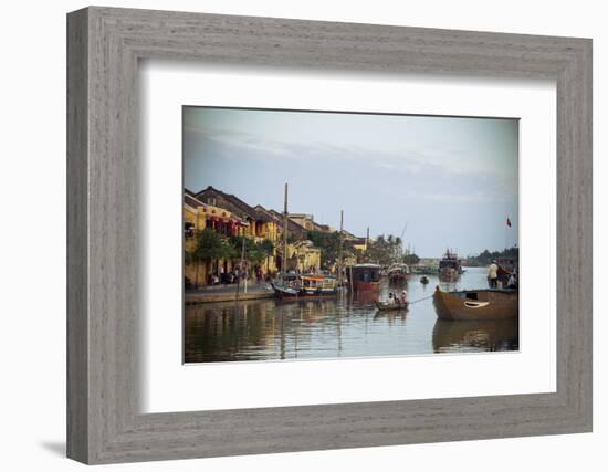 Boats at the Thu Bon River, Hoi An, Vietnam, Indochina, Southeast Asia, Asia-Yadid Levy-Framed Photographic Print