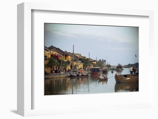 Boats at the Thu Bon River, Hoi An, Vietnam, Indochina, Southeast Asia, Asia-Yadid Levy-Framed Photographic Print